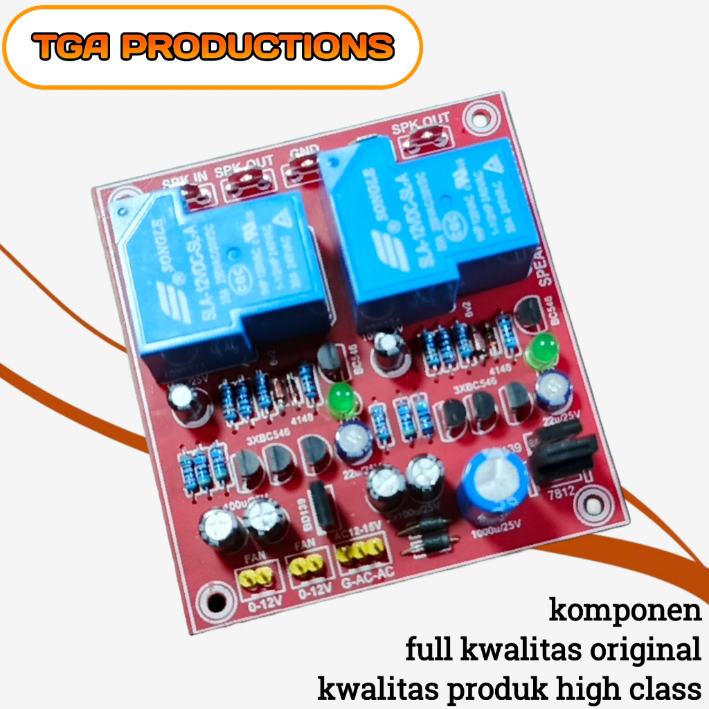 Kit speaker protektor stereo 30a full fitur ocp anti korslet & dcp dc protector plus led indikator k