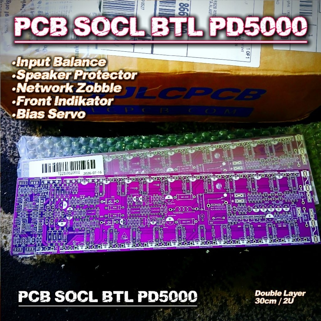 PCB SOCL BTL PD5000 TEF 2U - BTL Double Layer 2U 30cm | JLPCB Driver SOCL 506 BTL