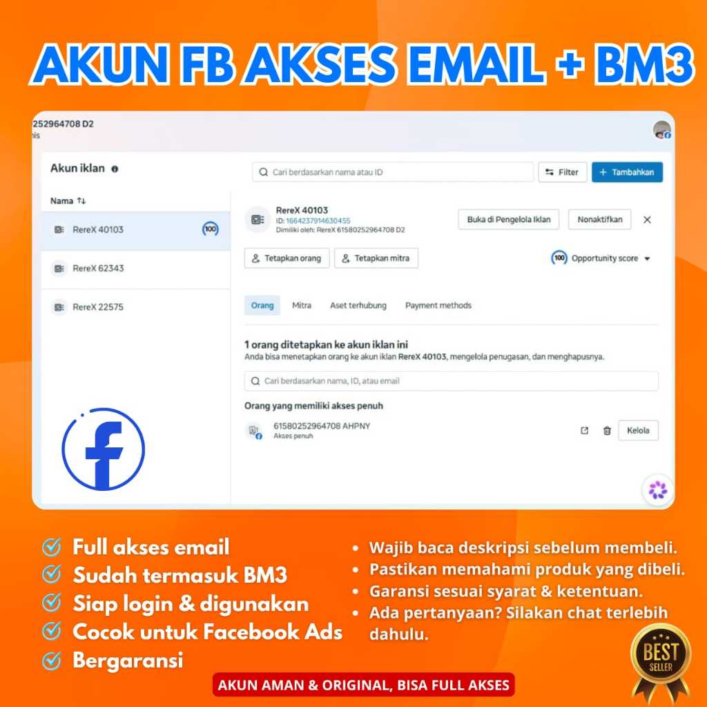 AKUN FACEBOOK AKSES EMAIL + BM3