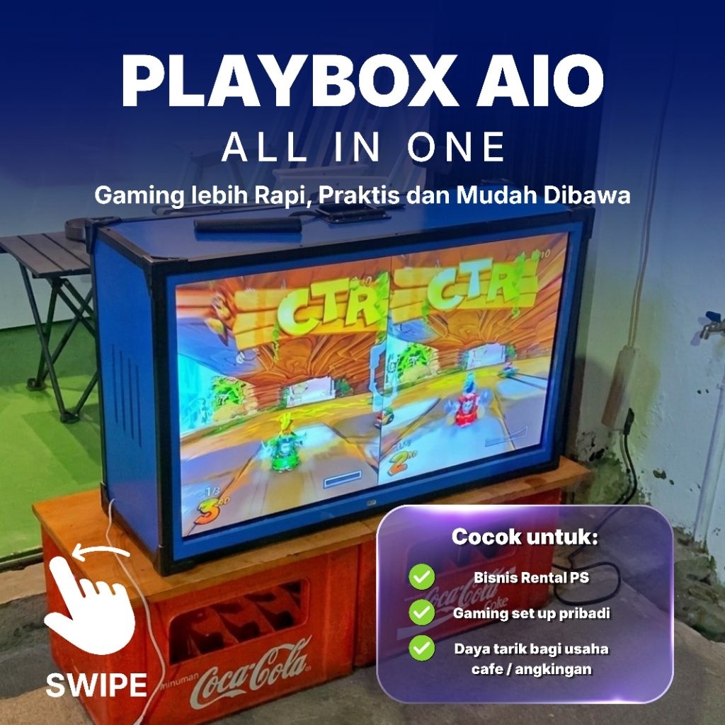PLAYBOX AIO (All In One) ukuran 32 inch untuk PS3/PS4/XBOX BASIC EDITION | Playbox PlayStation | PS 