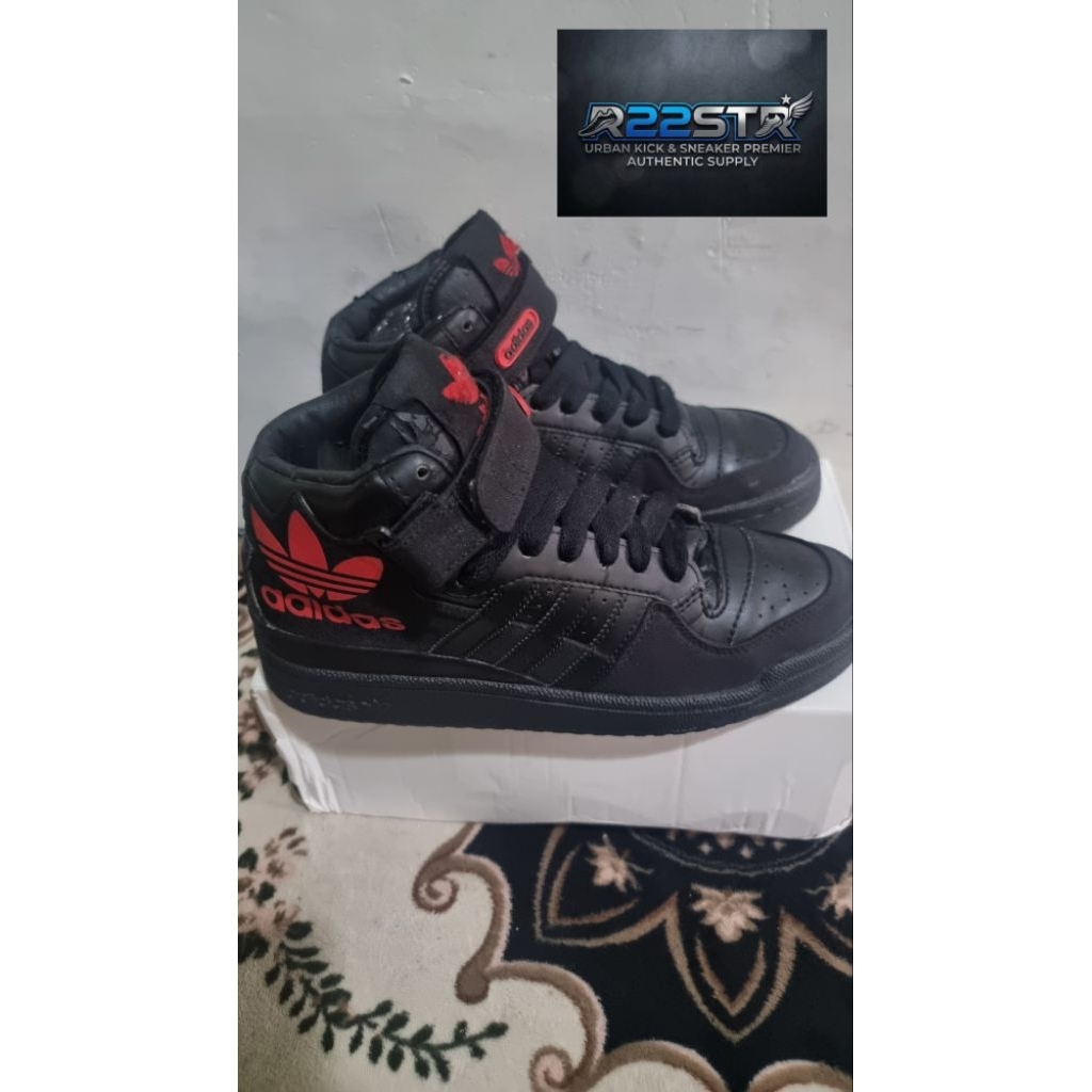 SEPATU ADIDAS FORUM MID RS "BLACK/RED" ORIGINAL SZ 41