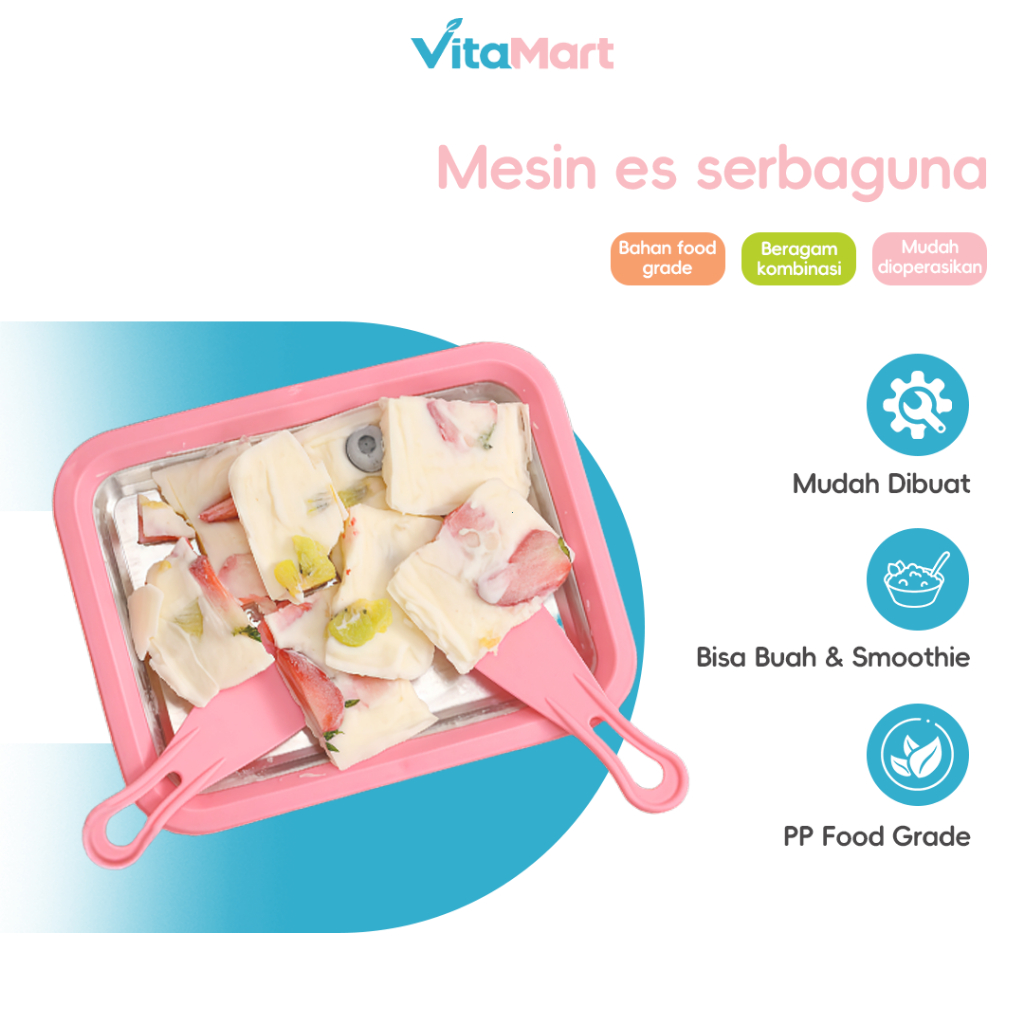 Mini Mesin Es Krim Gulung DIY Tanpa Listrik | Alat Pembuat Es Krim Yogurt Goreng | Beku Cepat 2 Meni