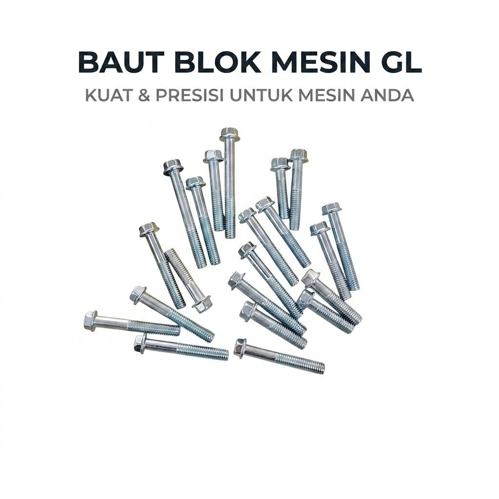 SATU SET BAUT BLOK MESIN GL100,GL-MAX,CB100,GL SERIES