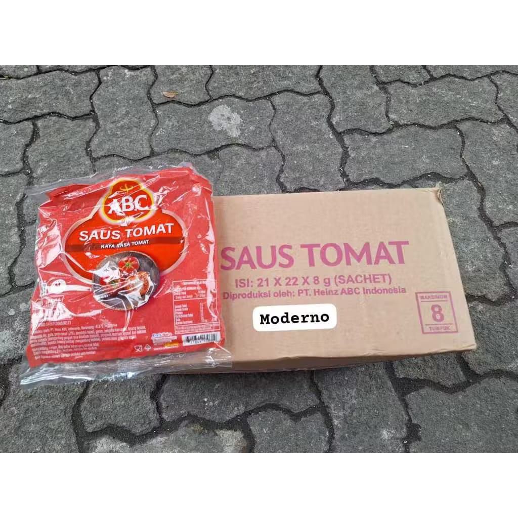 Saus Tomat ABC Sachet 8g Kemasan , Isi 21 Sachet, Dikemas PT Heinz ABC Indonesia