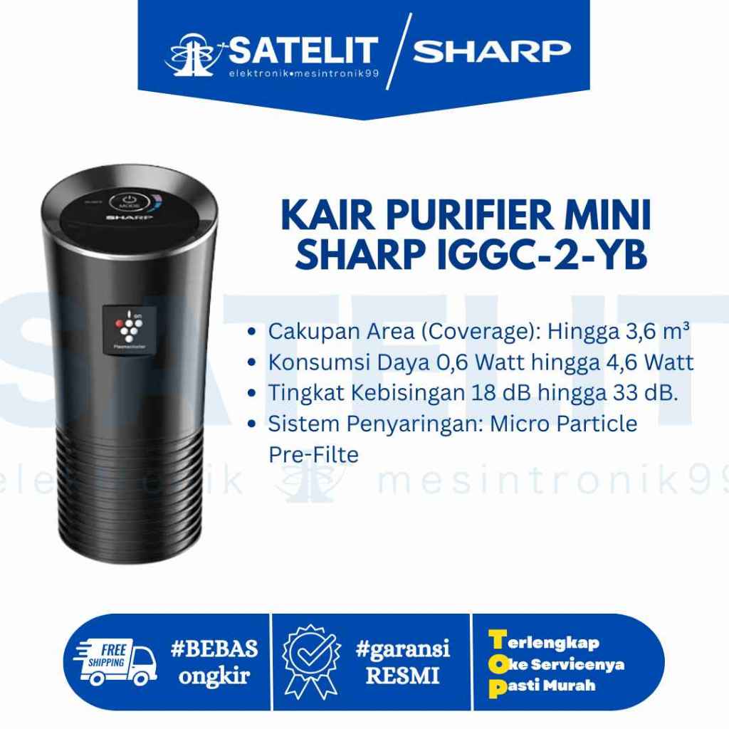 AIR PURIFIER MINI SHARP IGGC-2-YB - Car Air Purifier Portable Mobil Meja Kerja Plasmacluster Origina