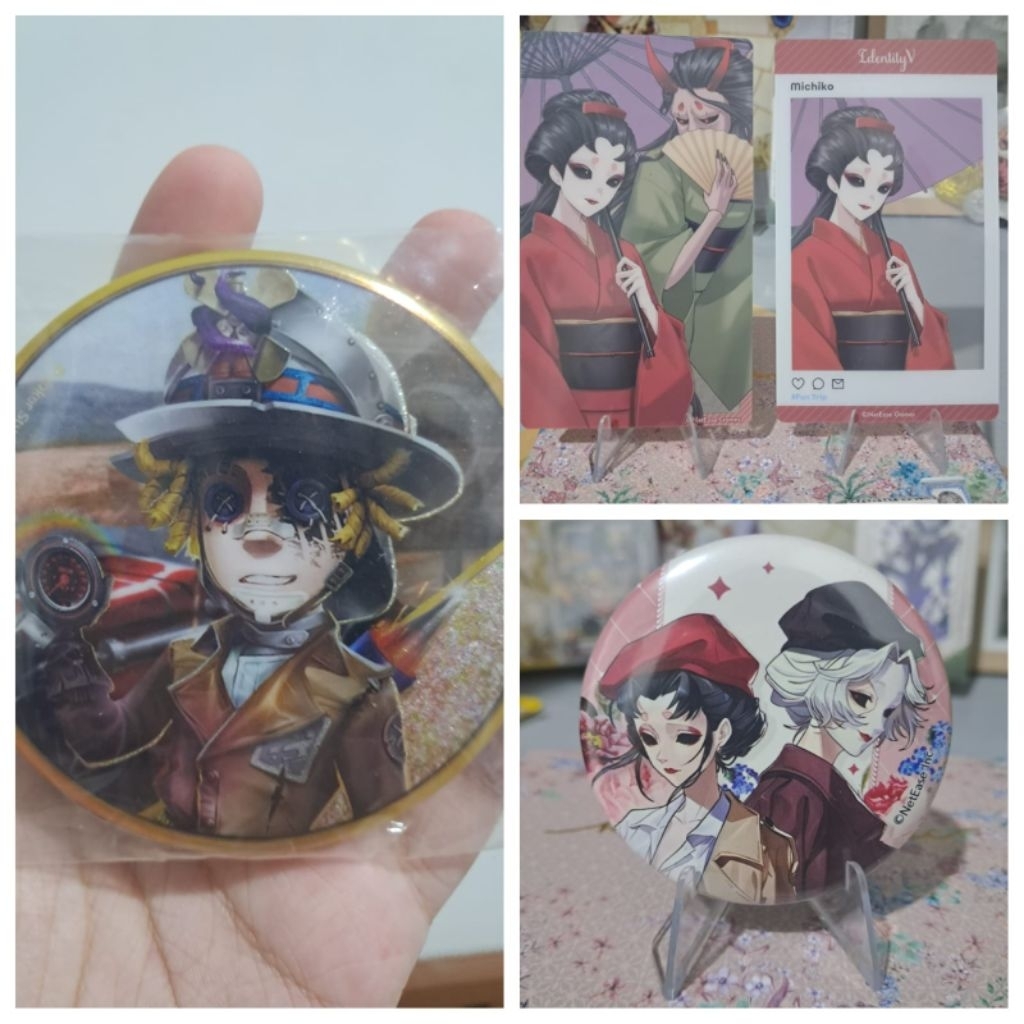 Various Identity V merch : Omanjuu, Badge, Cards, pins