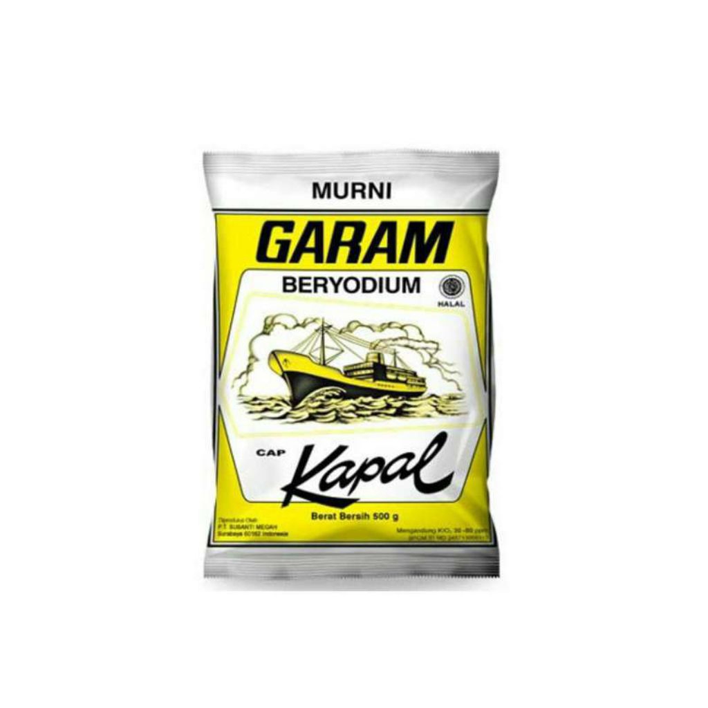 Garam Dapur Beryodium 500 Gram - Garam Kapal, Garam Meja, Garam Beryodium