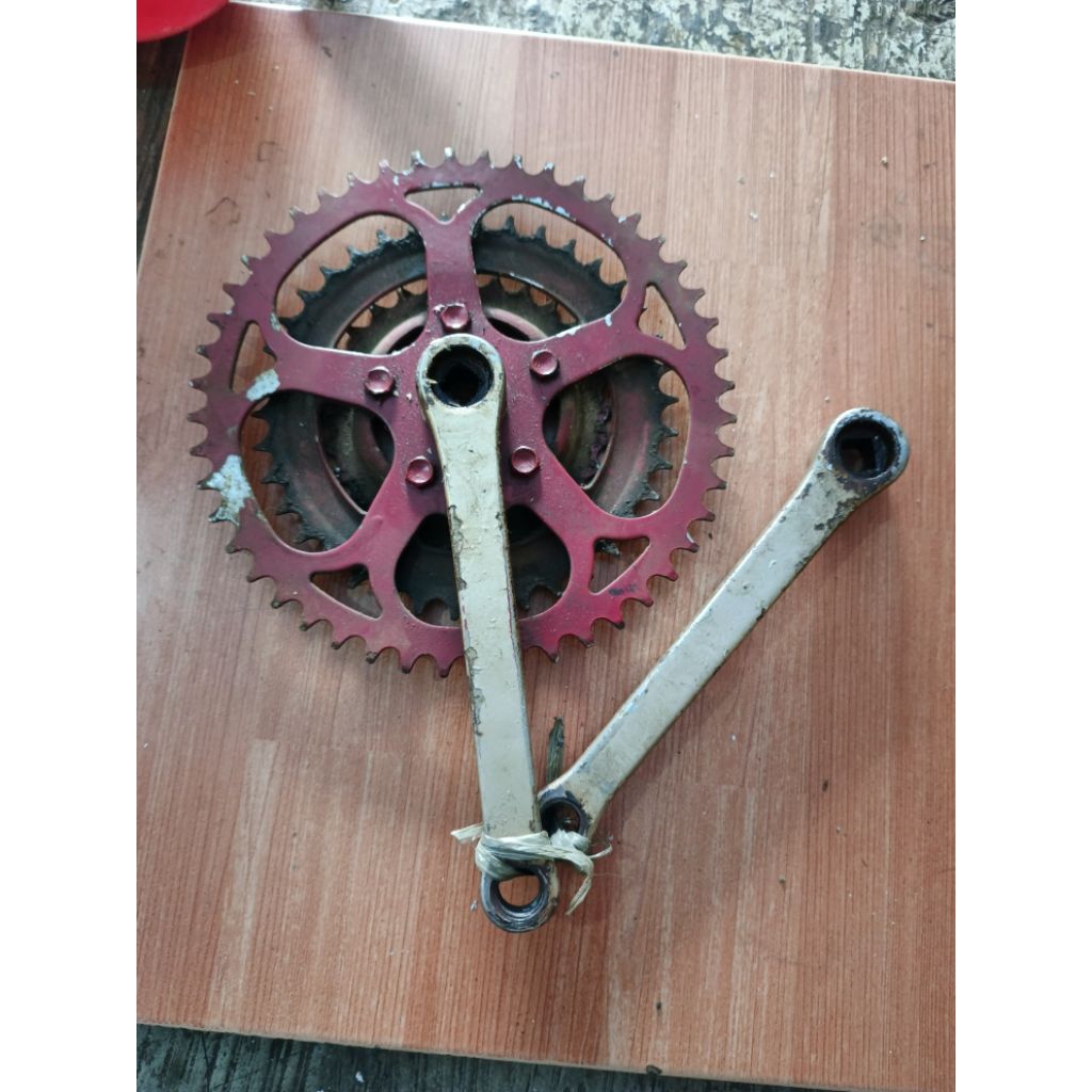 crankset sepeda mtb second layak pakai besi