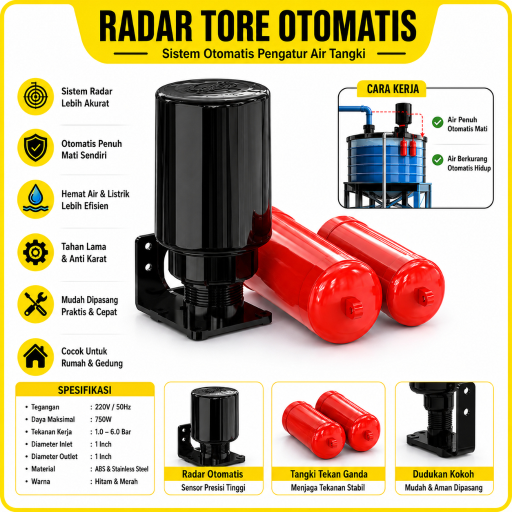 Otomatis Radar Toren Air Radar Tandon Pelampung Air Otomatis Tangki Air