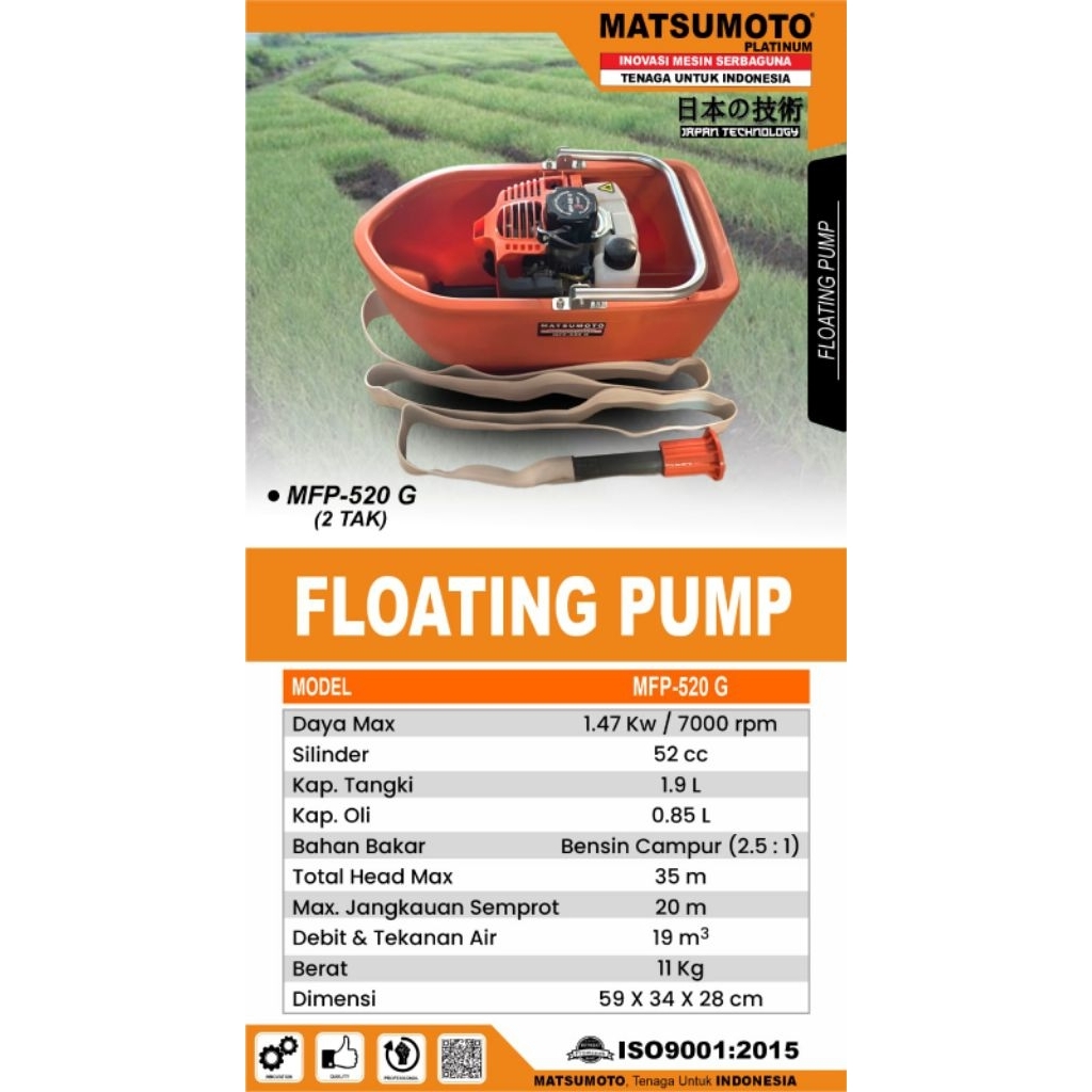 pompa apung Matsumoto floating water pump 2tak