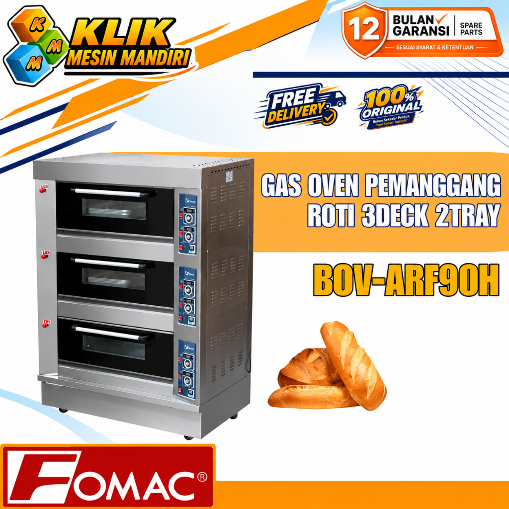 Mesin Pemanggang Roti / Mesin Gas Oven BOV-ARF90H FOMAC