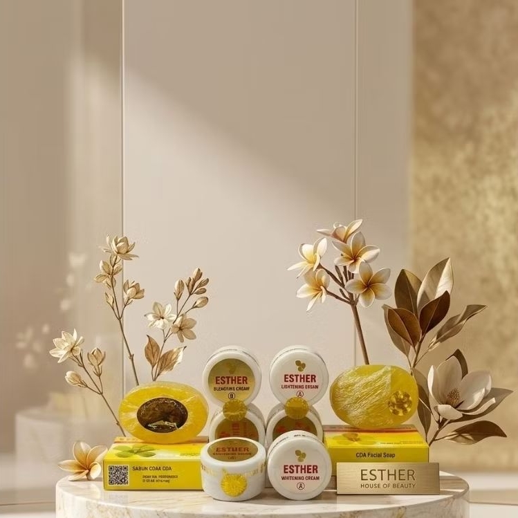 Paket Esther Gold Skincare 3in1 Lengkap (Day Cream + Night Cream + Sabun Batang Transparan) - Cream 