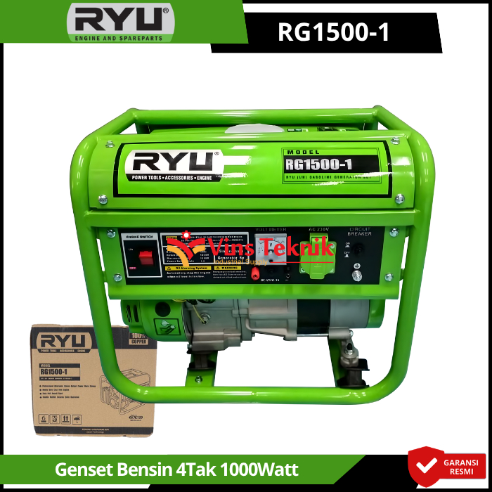 RYU RG1500-1 Mesin Genset Listrik Genset Bensin 4Tak Generator Genset 1000Watt RG 1500-1