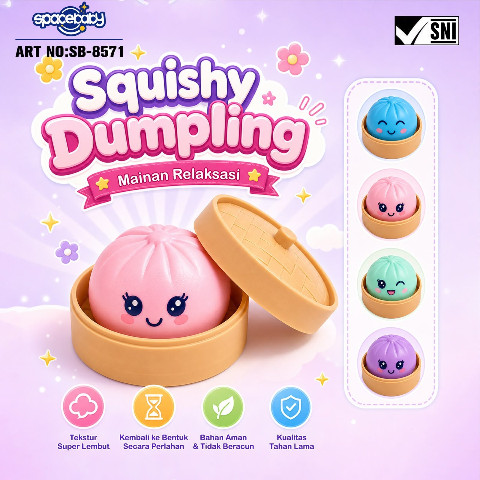 SQUISHY DUMPLING LUCU ANTI STRES / SQUISHY BLIND BOX RAINBOW GLITER / SURPRISE DUMPLING BLIND BOX