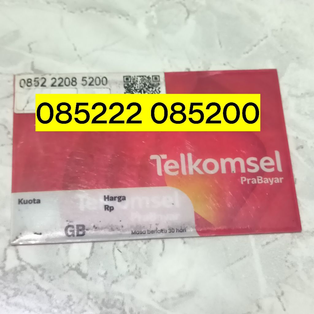 Kartu Perdana Nomor Cantik Telkomsel  Varian 4 Angka 0852
