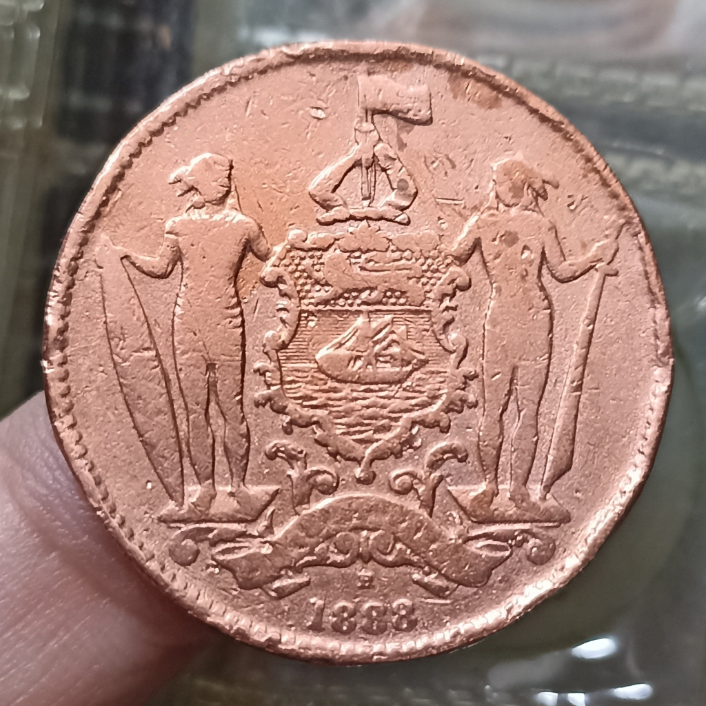 Koin Kuno British Malaysia (Borneo) 1 Cent Kalimantan Utara Tahun 1888