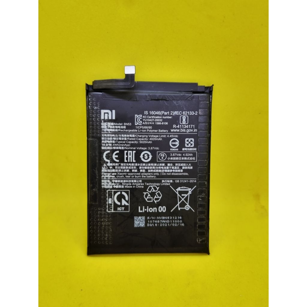 Batrai Redmi Note10 Pro/Note9 Pro BN53 Original Cabutan