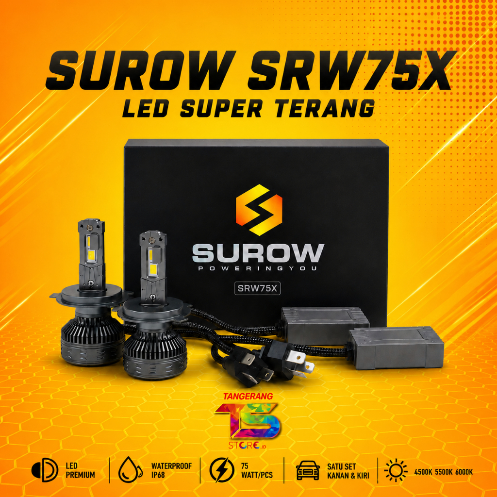 LAMPU LED MOBIL SUPER TERANG SUROW SRW75X H4 H11 H16 H8 H9 HB4 HB3 H7 HIR2 9005 9006