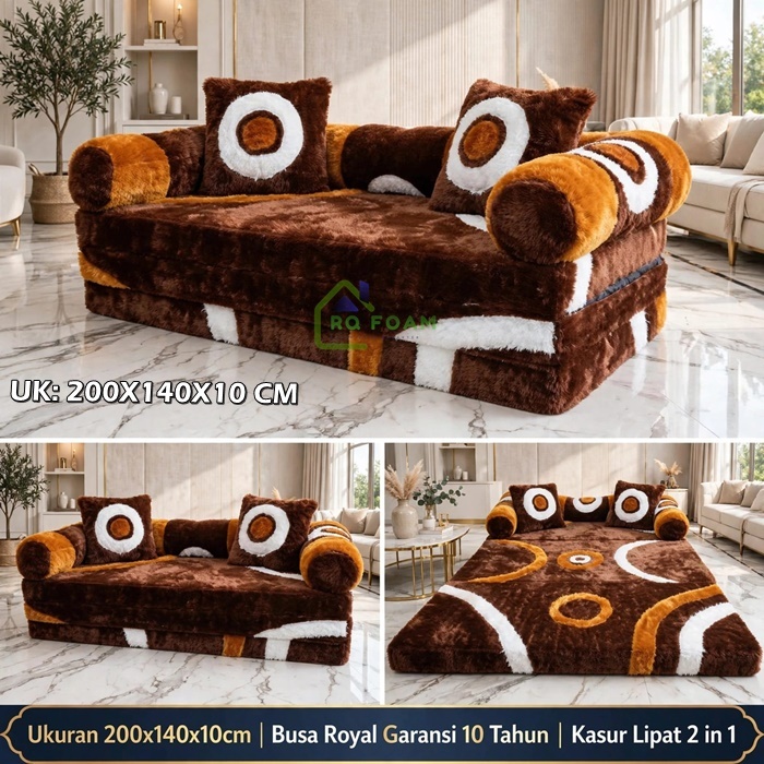 Busa Royal Foam - Kasur Bulu Santai Kasur Bulu Sofabed / Kasur Lipat Bulu Karakter 200x140x10 cm