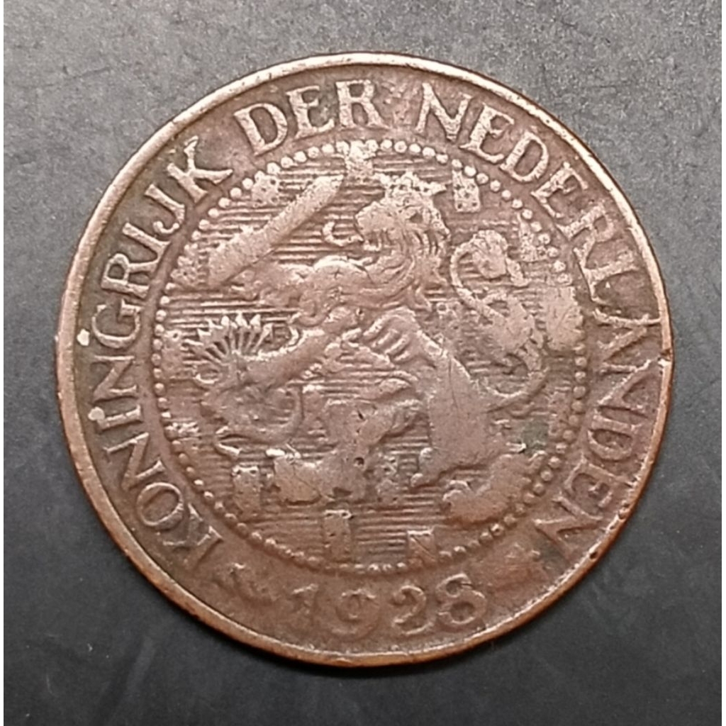 Koin Kuno Belanda 1 Cent tahun 1928 Koleksi uang kuno