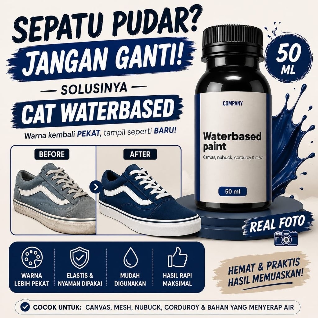 Cat Sepatu Waterbased Paint - Cat Sepatu Tas Topi Canvas Repaint