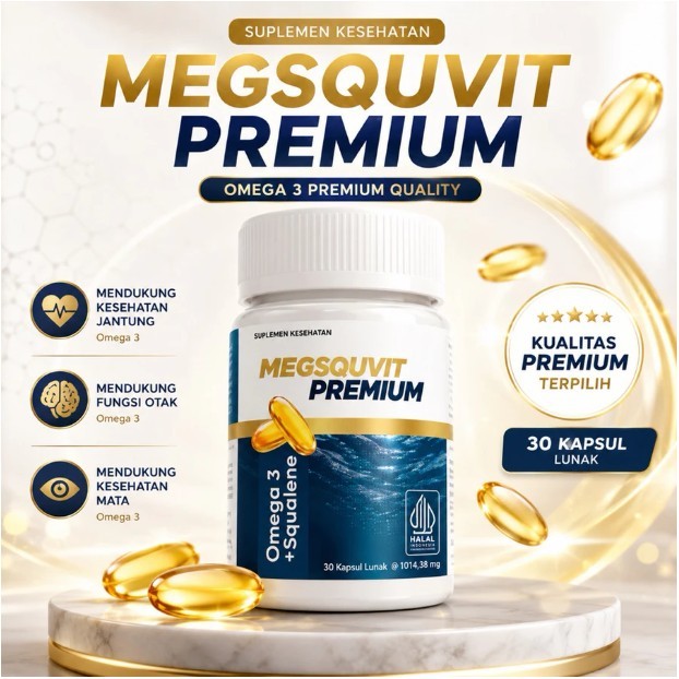 Megsquvit Premium Fish Oil dengan EPA DHA dan Squalene