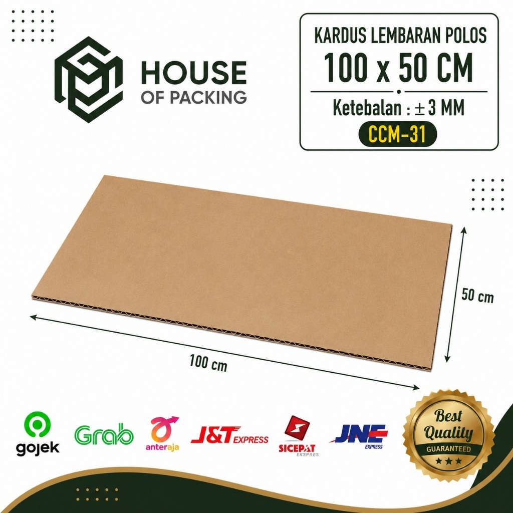 Kardus Karton Lembaran 100x50 CM Dus Sheet Packing