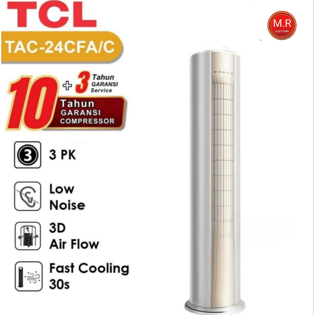 AC TCL 3 PK FLOOR STANDING TAC24CFA/D GARANSI RESMI 10 TAHUN