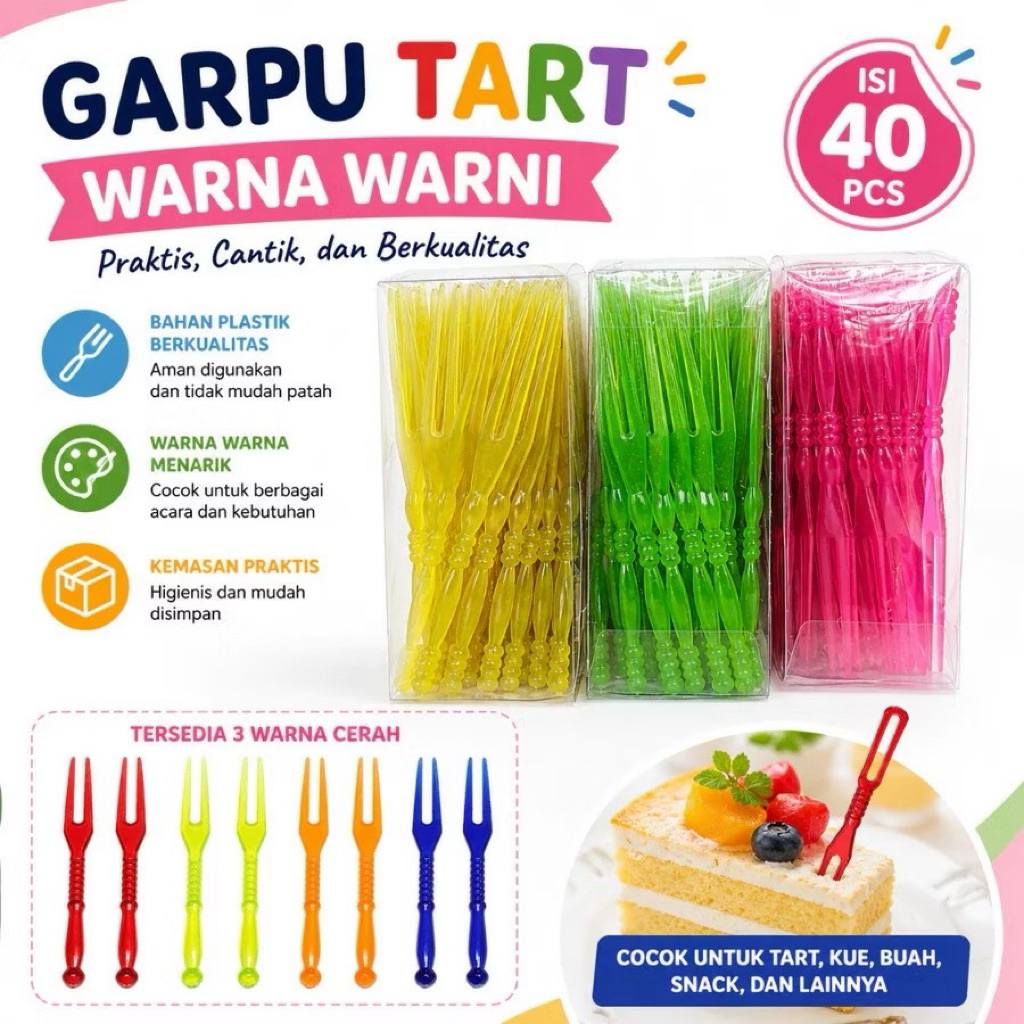 GARPU PLASTIK KUE / GARPU BUAH / GARPU KECIL PLASTIK