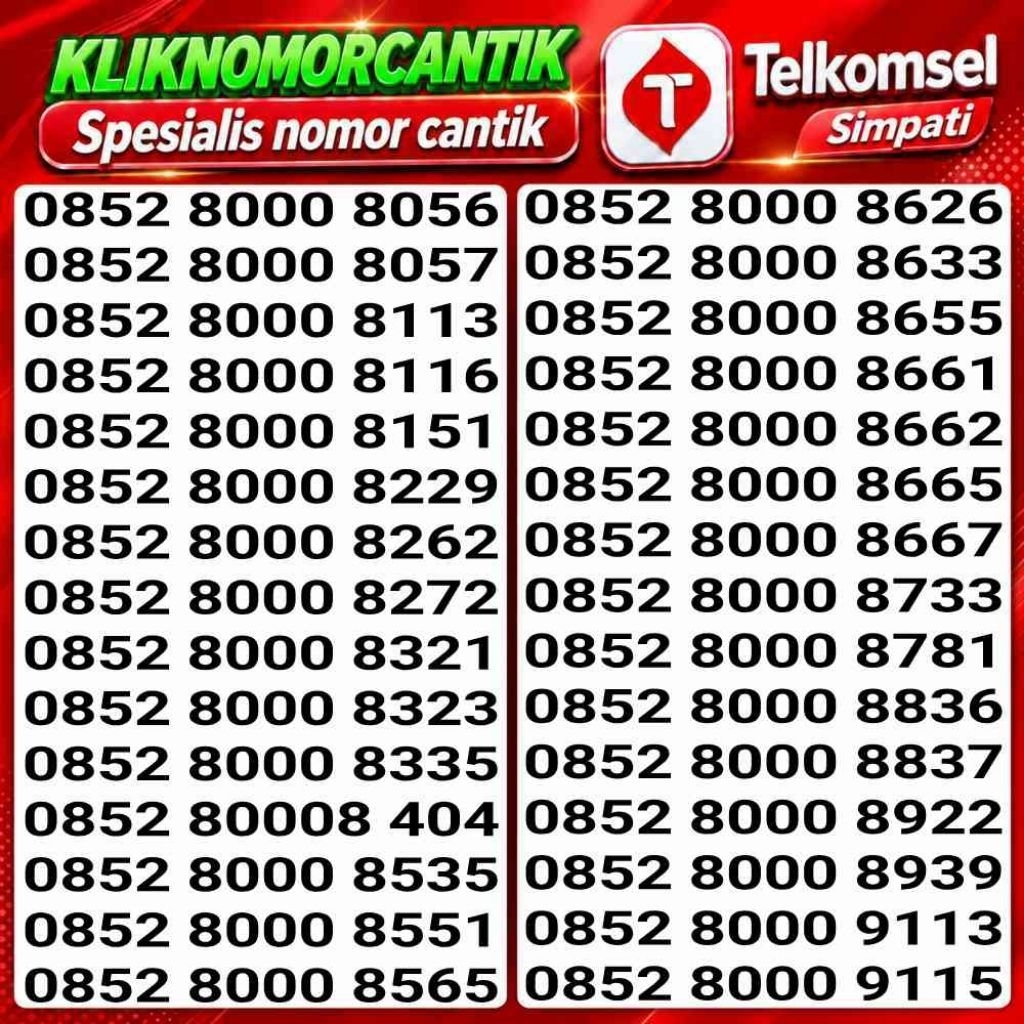 nomor cantik simpati 4G&5G Telkomsel Simpati 8000 A4