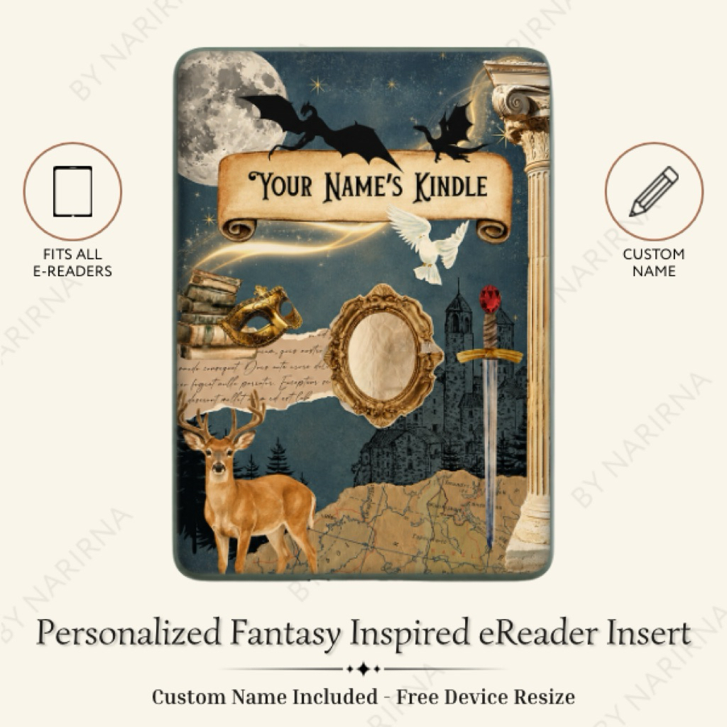 Kindle Insert Custom Tema Fantasy | E-Reader Insert Kobo Onyx Boox