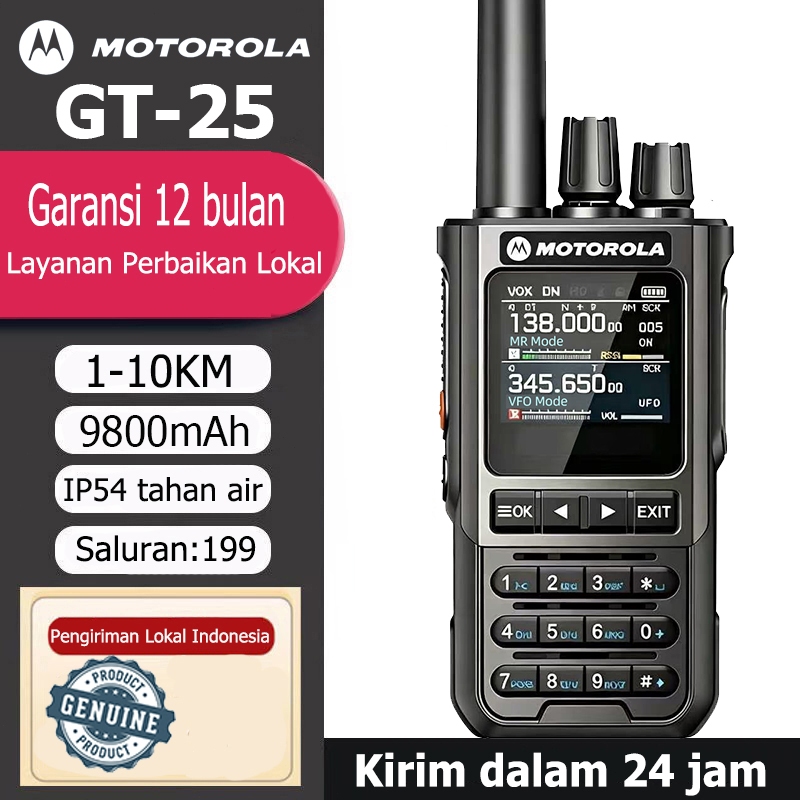 HT Motorola GT-25 Walkie-talkies 38W High-Power 9800mAh 200 Channel Two Way Radio jarak jauh 10KM