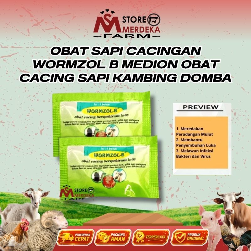 Obat Sapi Cacingan Wormzol B Medion Obat Cacing Sapi Kambing Domba