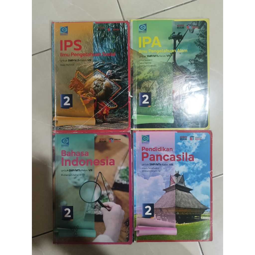 Jual Buku Cetak Bekas Kelas 8 IPA, IPS, Bahasa Indonesia, dan PPKN Kurikulum Merdeka BelajarPenerbit