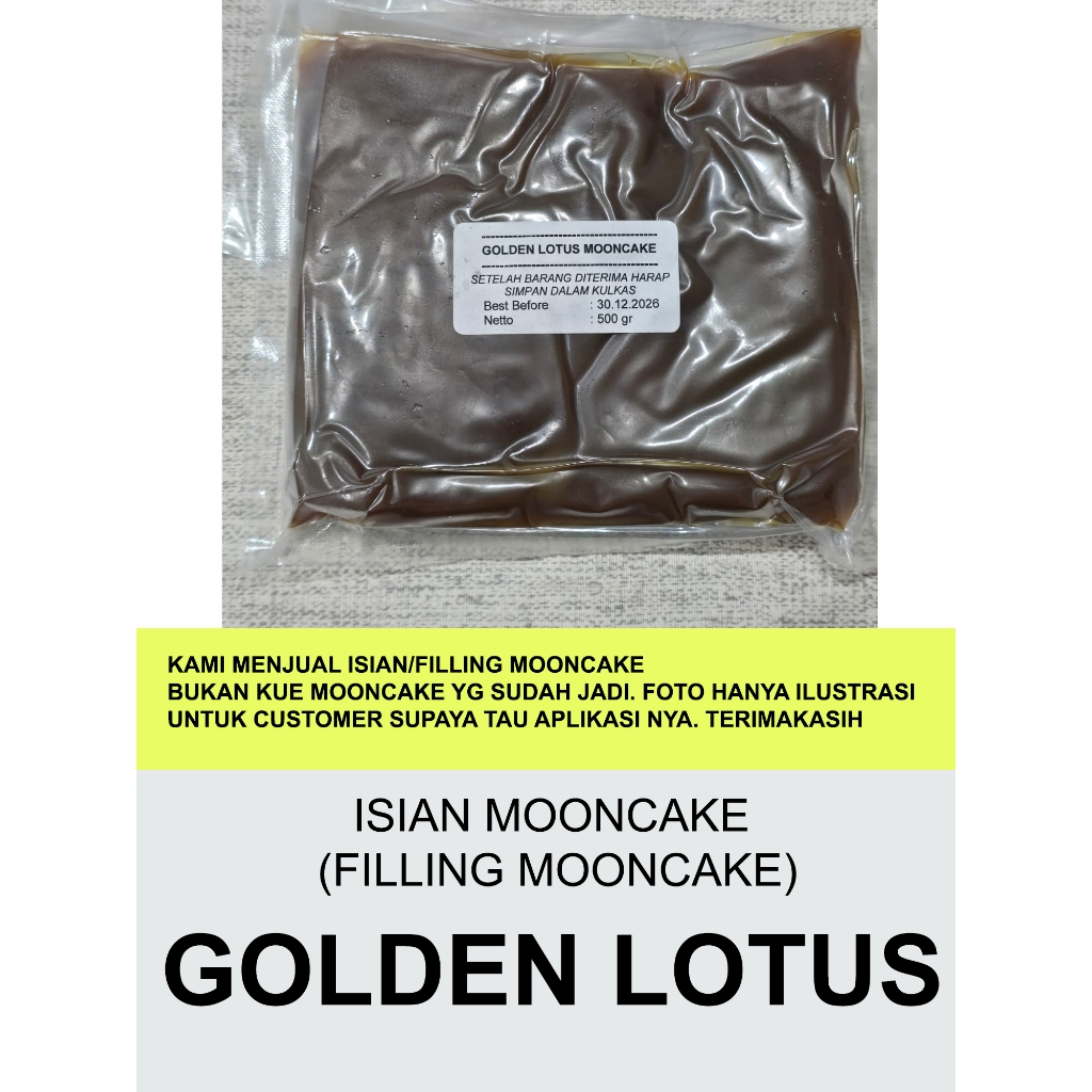 500gr LOW SUGAR Golden Lotus Mooncake Filling HK (isian mooncake)