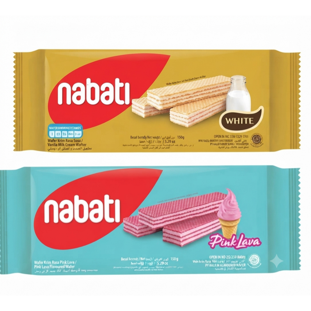 Nabati Wafer Pink Lava 110 Gr/Nabati White Vanila 110 gr