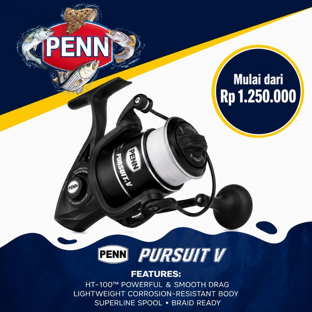 PENN Pursuit V Original Reel Pancing Spinning Saltwater Casting Jigging 2500–8000