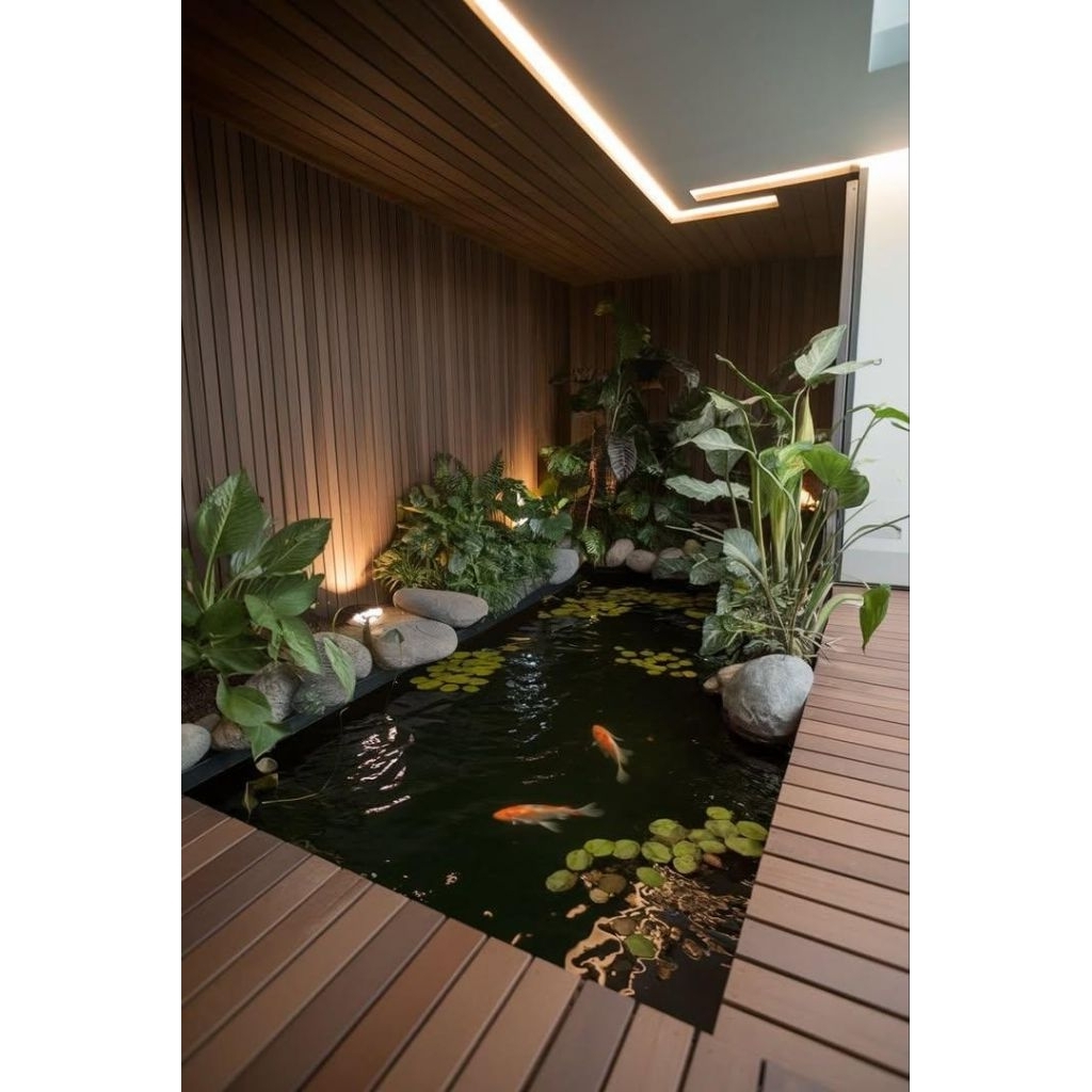 murah jasa pembuatan kolam ikan air mancur batu alam minimalis aesthetic