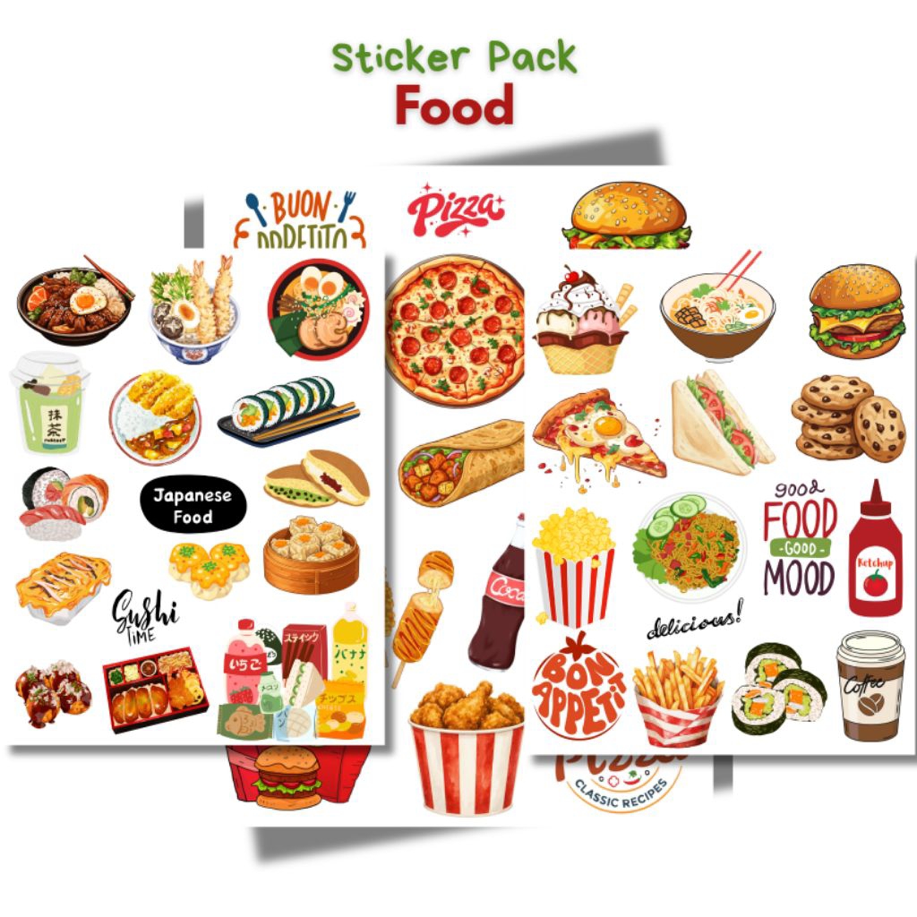 Sticker Aesthetic Food Series | Stiker Aesthetic Makanan Makassar