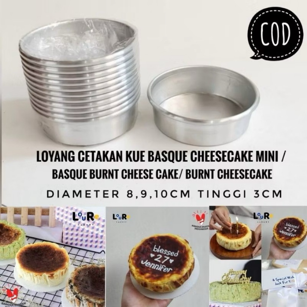 Loyang Kue Basque Cheesecake / Loyang Basque Burnt Cheese Cake / Loyang Cake mini / Loyang Bulat Min