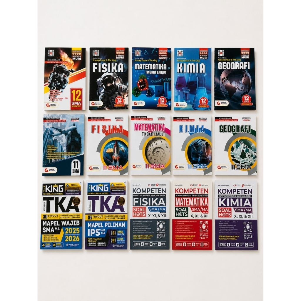 Preloved Buku SMA Ganesha Operation GO The King TKA Kompeten HOTS Kelas 11 12 Fisika Kimia Geografi 