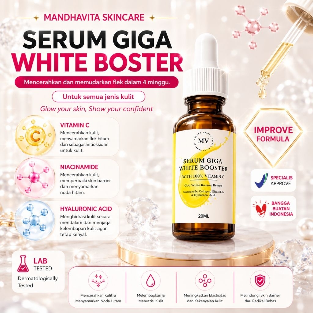 Mandhavita  GIGA WHITE SERUM ( PEMUTIH WAJAH)