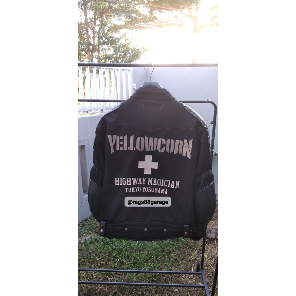 PRELOVED JACKET MOTOR YELLOW CORN YB-1109 TITANIUM BLACK GOLD ORIGINAL