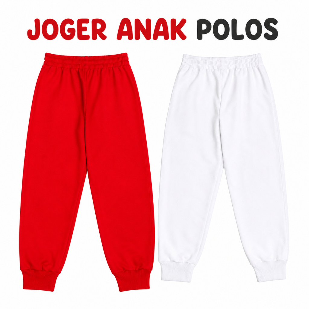 Joger Polos Anak Merah Putih Celana Olahraga Celana Training Anak