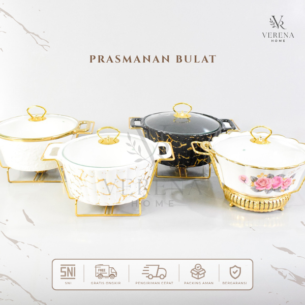 Wadah Saji Prasmanan Bulat Keramik | Fiorenza 712C| Premium Tahan Panas