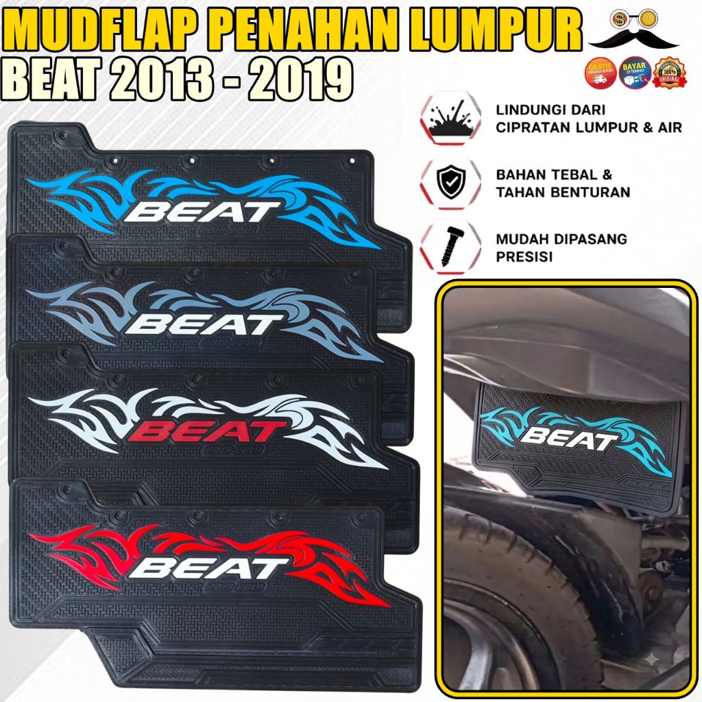 MUDFLAP BEAT OLD FI ESP 2013 - 2019 MUDLAP MUD FLAP LAP KARET PENAHAN LUMPUR MOTOR HONDA