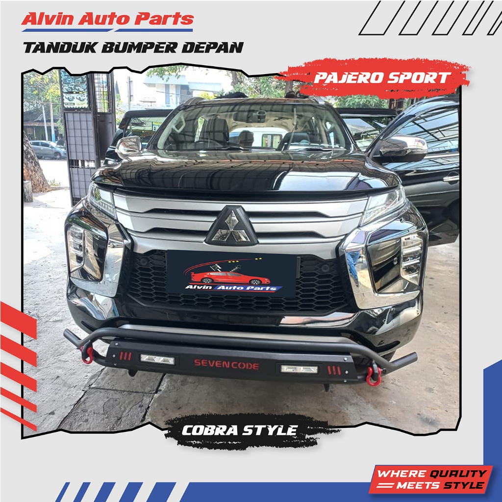 TANDUK BUMPER DEPAN PAJERO SPORT 2016 - 2026 COBRA / PENGAMAN BUMPER DEPAN PAJERO SPORT 2025