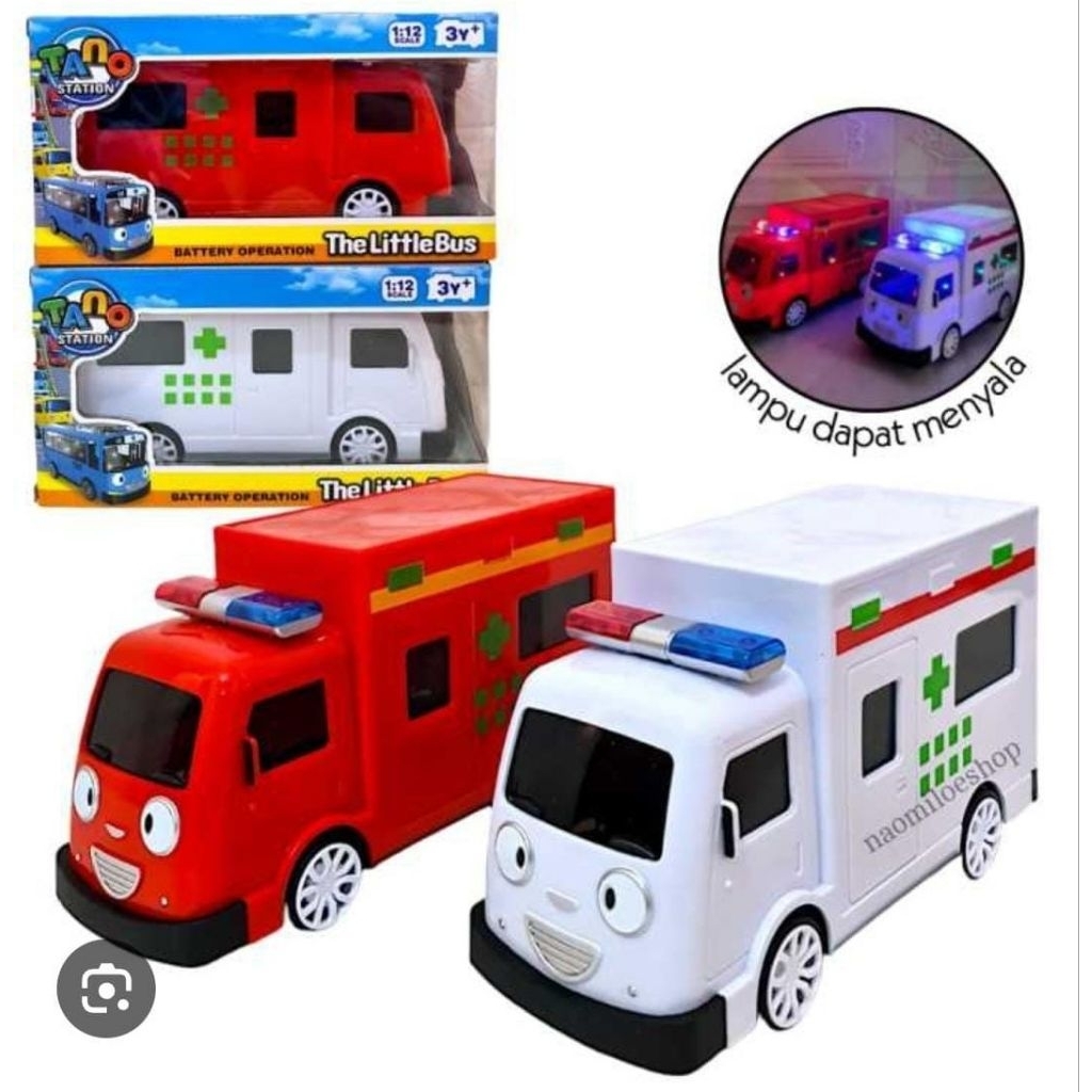 Mainan Ambulance tayo Lampu suara Baterai AA