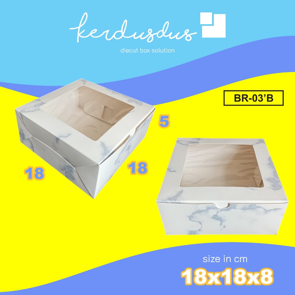 Box makanan jendela Box Ivory 350gsm 18x18x8