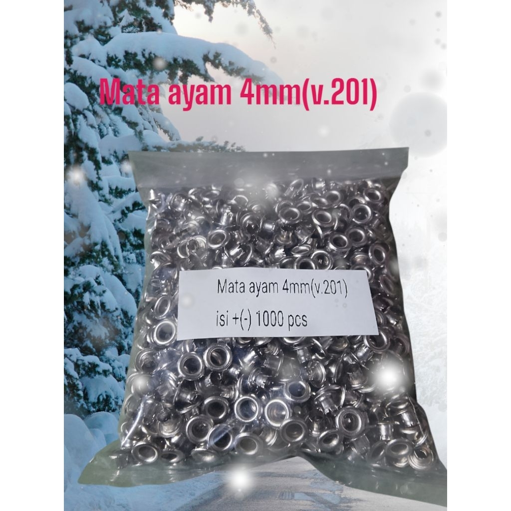 Mata ayam eyelet 4mm (v.201) isi +- 1000 pcs
